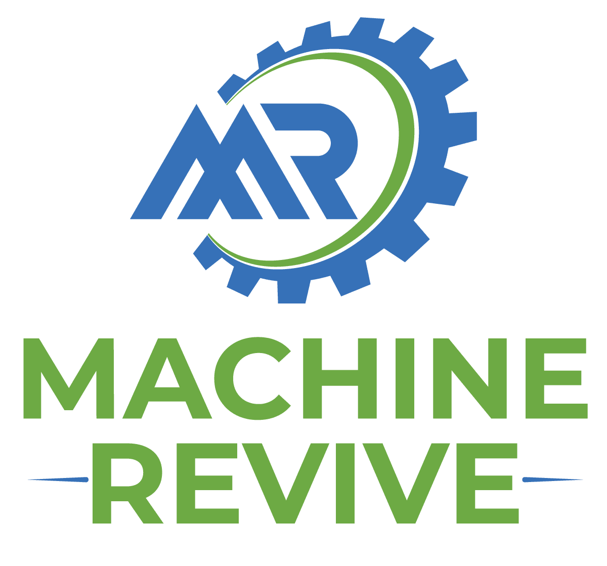Machine Revive logo with gear design.