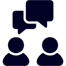 People icons with speech bubbles above.